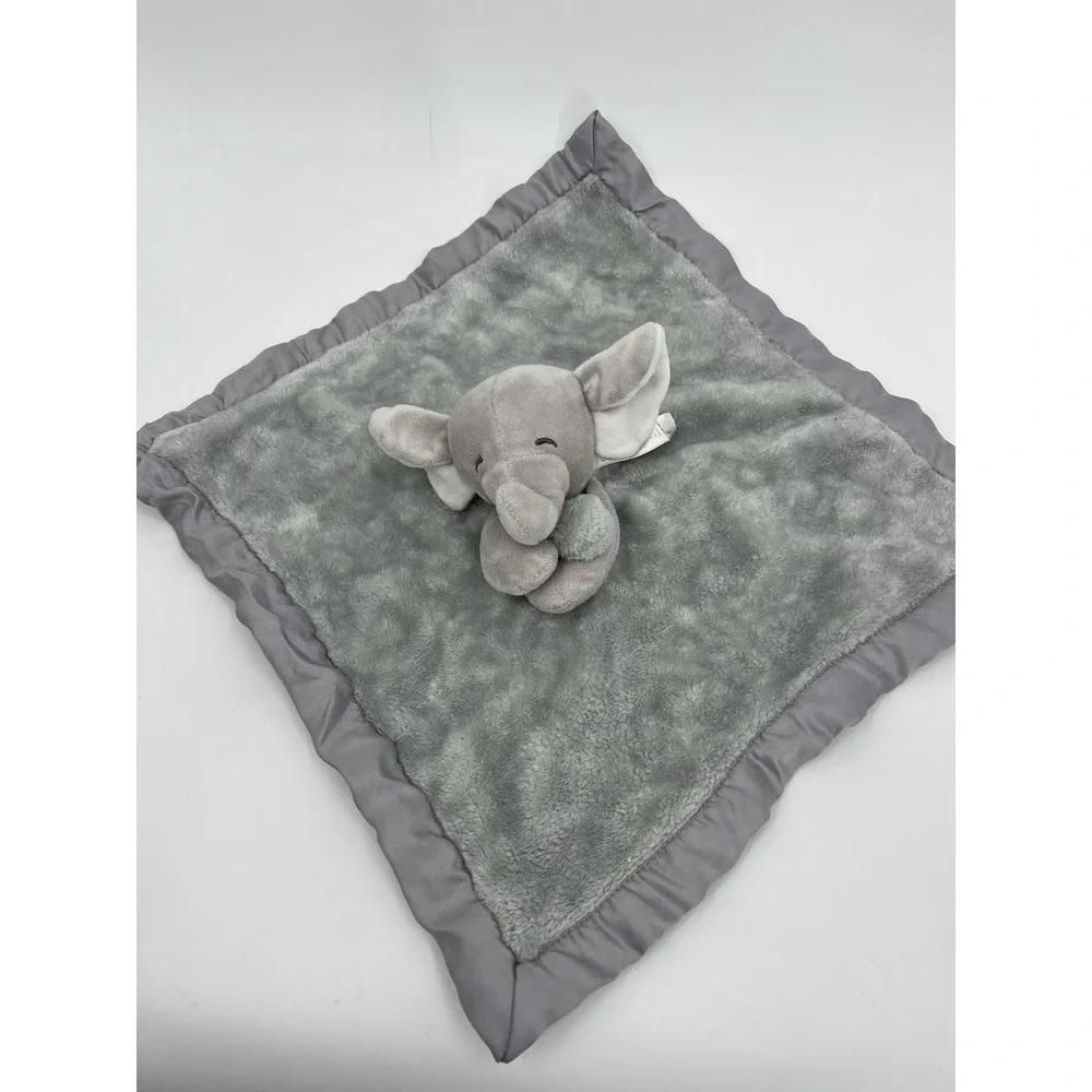Carter's Gray Elephant Lovey Plush Baby Security Blanket 2016 14x14